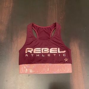 Rebel Kyle Sports Bra in Maroon and Rose Gold